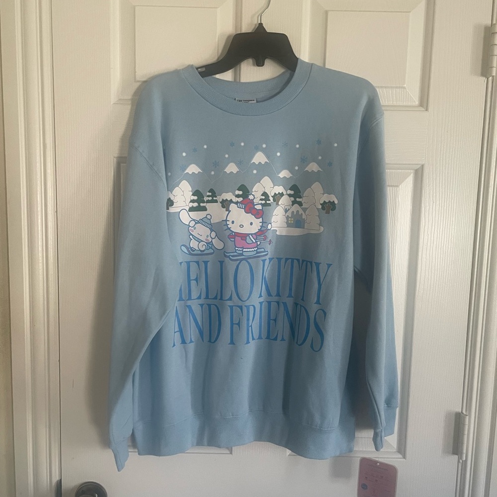 Sanrio Light Blue Hello Kitty Crew Neck Sweater